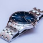 Detailed shot of a Seiko wristwatch with a metallic band, perfect for timepiece enthusiasts and accessory lovers.